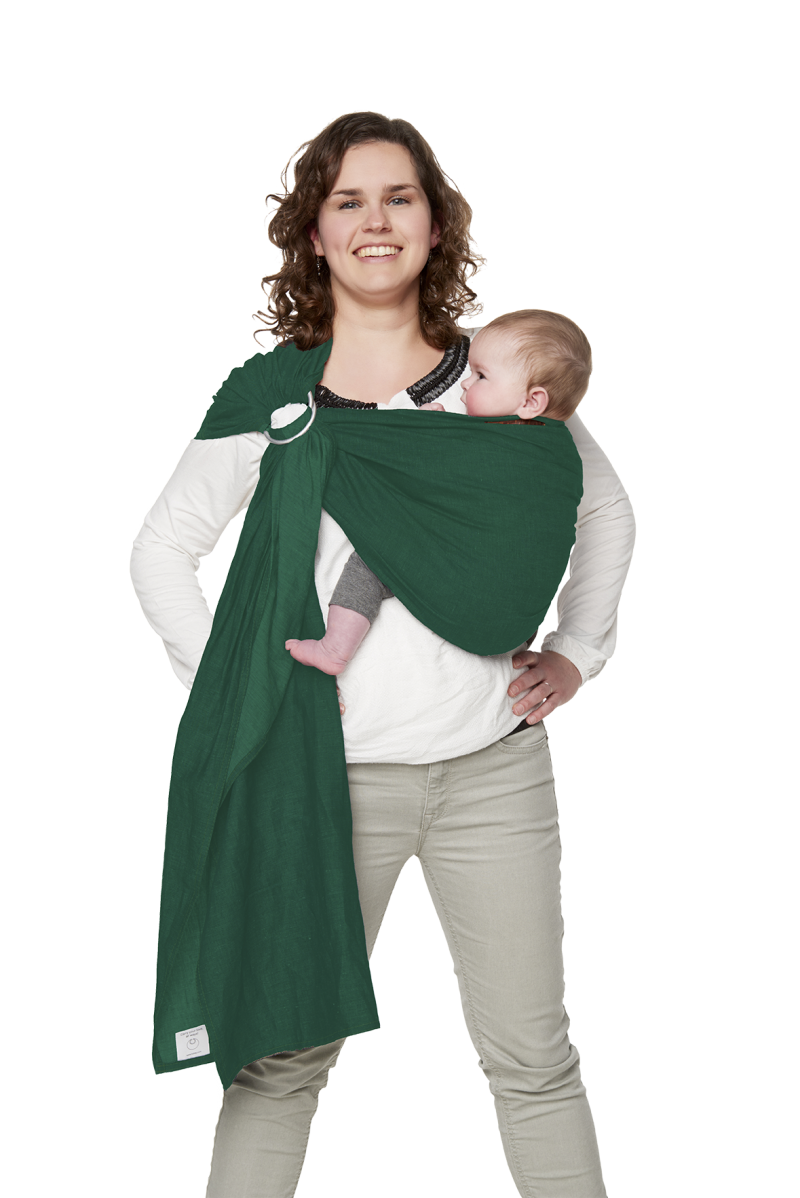 Babydrager Ringsling Forest Green Voorkant Bykay