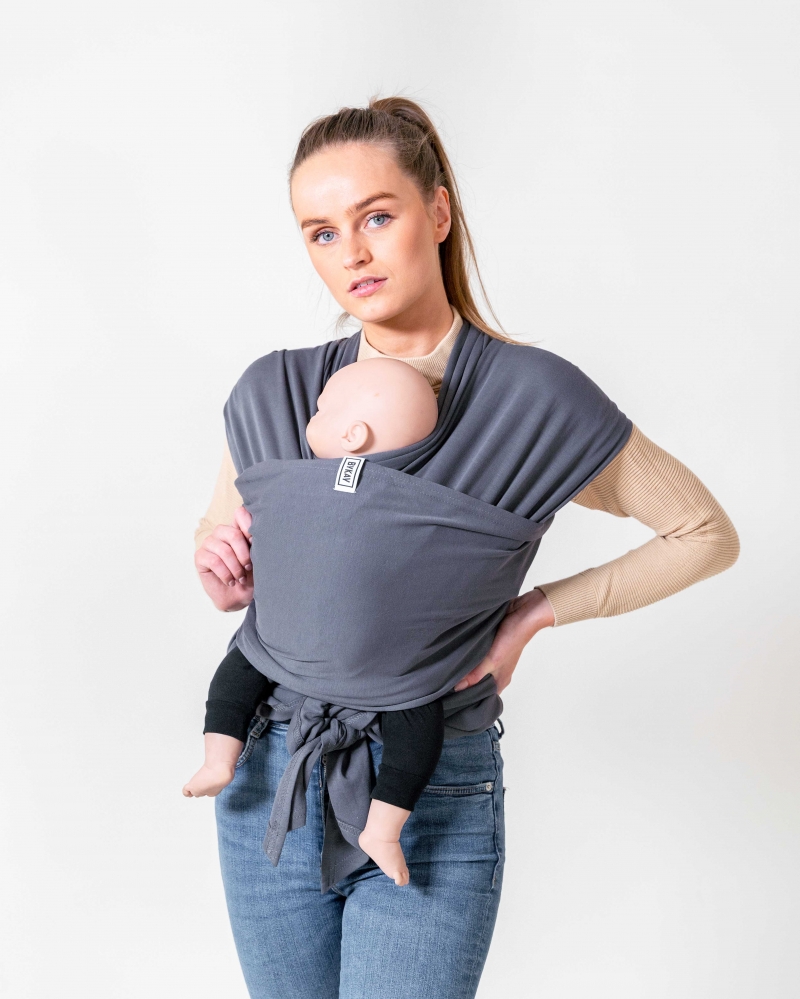Bewolkt Buurt Aziatisch Stretchy Babycarrier Wrap | Stretchy wrap Deluxe | Colour Anthracite • ByKay  - ByKay.com